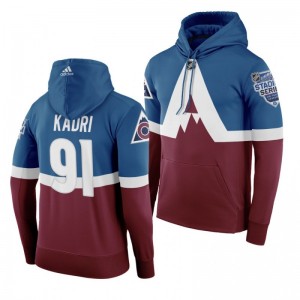 Men's Nazem Kadri Avalanche 2020 NHL Stadium Series Authentic Adidas Hoodie Burgundy