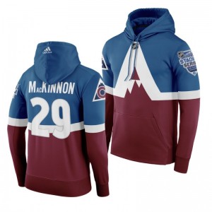 Men's Nathan MacKinnon Avalanche 2020 NHL Stadium Series Authentic Adidas Hoodie Burgundy
