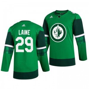 Jets Patrik Laine 2020 St. Patrick's Day Authentic Player Green Jersey - Sale