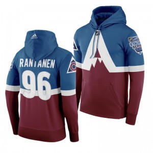 Men's Mikko Rantanen Avalanche 2020 NHL Stadium Series Authentic Adidas Hoodie Burgundy