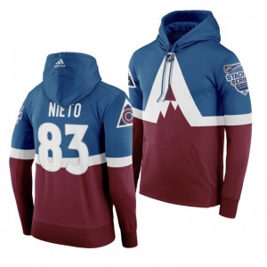 Men's Matt Nieto Avalanche 2020 NHL Stadium Series Authentic Adidas Hoodie Burgundy