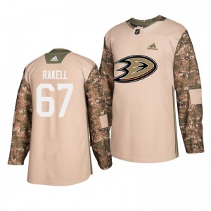 Ducks Rickard Rakell Veterans Day Practice Adidas Camo Jersey - Sale