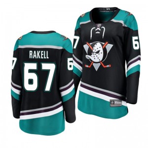 Women's Black Ducks Rickard Rakell Breakaway Player Fanatics Branded Alternate Jersey - Sale