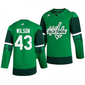 Capitals Tom Wilson 2020 St. Patrick's Day Authentic Player Green Jersey - Sale