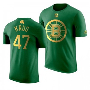 NHL Bruins Torey Krug 2020 St. Patrick's Day Golden Limited Green T-shirt - Sale