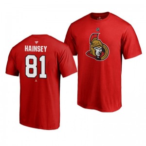 Ron Hainsey Senators Red Authentic Stack T-Shirt - Sale