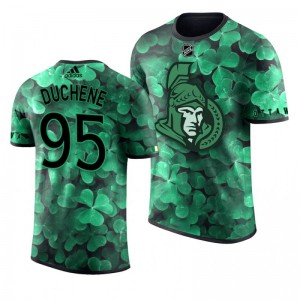 Senators Matt Duchene St. Patrick's Day Green Lucky Shamrock Adidas T-shirt - Sale
