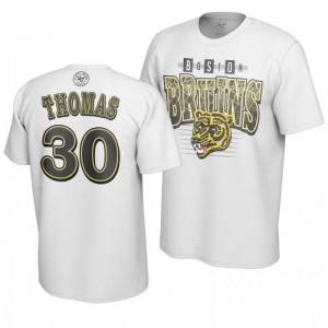 Bruins Tim Thomas Retro White 90s Vintage T-Shirt - Sale