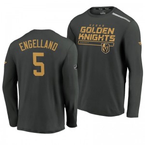 Golden Knights Deryk Engelland 2020 Authentic Pro Clutch Long Sleeve Gray T-Shirt - Sale