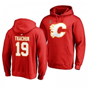 Red 2019 Heritage Classic Calgary Flames Matthew Tkachuk Team Logo Hoodie - Sale
