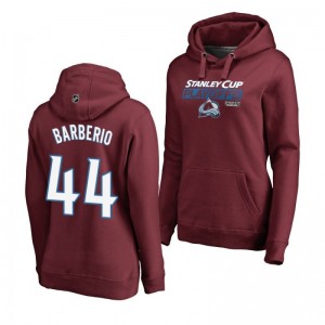 Mark Barberio Colorado Avalanche 2019 Stanley Cup Playoffs Bound Body Checking Pullover Women's Burgundy Hoodie
