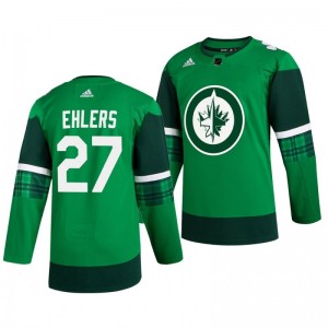 Jets Nikolaj Ehlers 2020 St. Patrick's Day Authentic Player Green Jersey - Sale