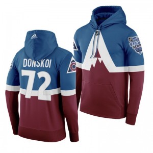 Men's Joonas Donskoi Avalanche 2020 NHL Stadium Series Authentic Adidas Hoodie Burgundy