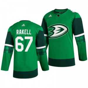Ducks Rickard Rakell 2020 St. Patrick's Day Authentic Player Green Jersey - Sale