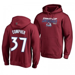 J. T. Compher Colorado Avalanche 2019 Stanley Cup Playoffs Bound Body Checking Pullover Hoodie Burgundy