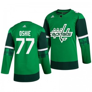 Capitals T. J. Oshie 2020 St. Patrick's Day Authentic Player Green Jersey - Sale