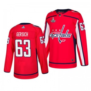 Shane Gersich Capitals 2018 Stanley Cup Champions Authentic Player Home Red Jersey - Sale