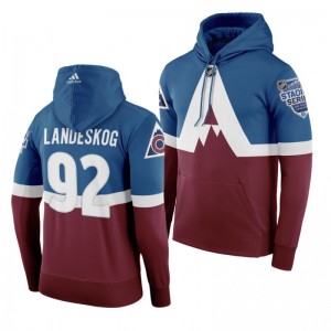 Men's Gabriel Landeskog Avalanche 2020 NHL Stadium Series Authentic Adidas Hoodie Burgundy