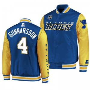 St. Louis Blues Carl Gunnarsson Classic Player Authentic Pro Blue Jacket - Sale