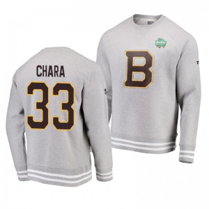 Heathered Gray 2019 Bruins Zdeno Chara Authentic Pro Pullover Winter Classic Sweatershirt - Sale