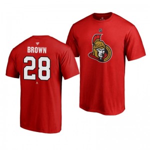 Connor Brown Senators Red Authentic Stack T-Shirt - Sale
