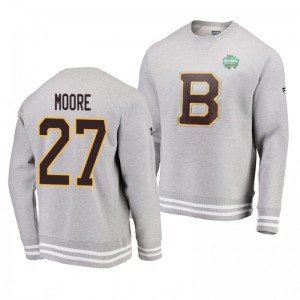 Heathered Gray 2019 Bruins John Moore Authentic Pro Pullover Winter Classic Sweatershirt - Sale