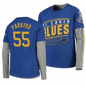 2019 Stanley Cup Champions Blues Royal Long Sleeve Colton Parayko T-Shirt - Sale