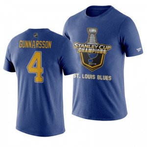 Blues 2019 Stanley Cup Champions Locker Room Carl Gunnarsson T-Shirt - Blue - Sale