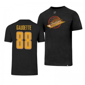 Canucks Adam Gaudette 1989 Flying Skate T-Shirt Black - Sale