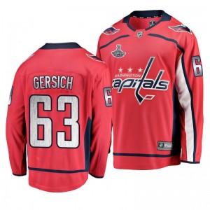 Capitals Shane Gersich Red-Silver Home Banner Collection Breakaway Jersey - Sale
