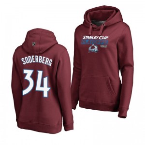 Carl Soderberg Colorado Avalanche 2019 Stanley Cup Playoffs Bound Body Checking Pullover Women's Burgundy Hoodie - Sale