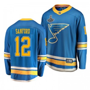 Blues 2019 Stanley Cup Champions Zach Sanford Alternate Breakaway Player Jersey - Blue - Sale