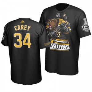2019 Stanley Cup Final Bruins Paul Carey Cartoon Mascot T-Shirt - Black - Sale