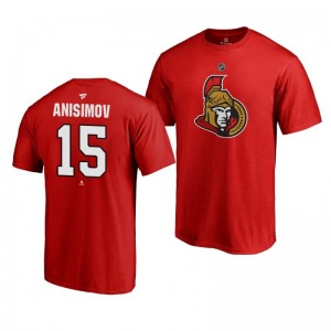 Artem Anisimov Senators Red Authentic Stack T-Shirt - Sale