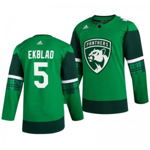 Panthers Aaron Ekblad 2020 St. Patrick's Day Authentic Player Green Jersey - Sale