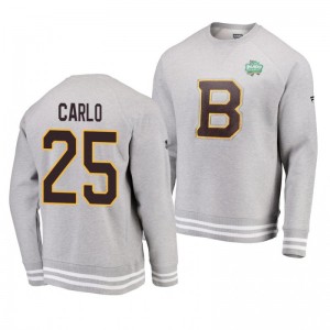 Heathered Gray 2019 Bruins Brandon Carlo Authentic Pro Pullover Winter Classic Sweatershirt - Sale