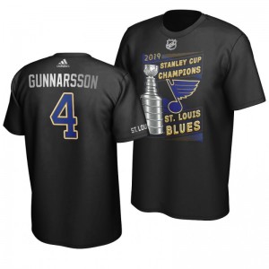Carl Gunnarsson 2019 Stanley Cup Champions Blues Replica Trophy T-Shirt - Black - Sale