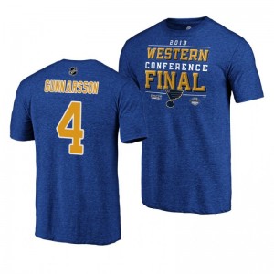 Blues 2019 Stanley Cup Playoffs Carl Gunnarsson Western Conference Finals Royal T-Shirt - Sale
