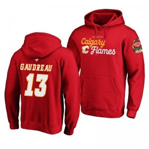Johnny Gaudreau Flames 2019-20 Heritage Classic Red Mosaic Hoodie - Sale