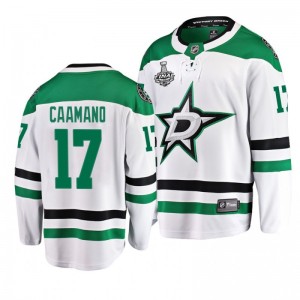 Men Stars Nick Caamano 2020 Stanley Cup Final Bound Away Player White Jersey - Sale