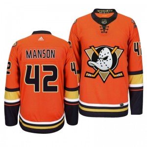 Ducks Josh Manson #42 Orange 2019-20 Third Alternate Authentic Jersey - Sale