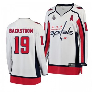 Nicklas Backstrom Capitals Women's 2018 Stanley Cup Champions Away Jersey White - Sale