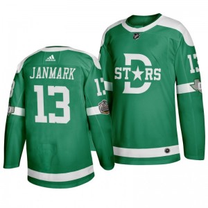 2020 Winter Classic Dallas Stars Mattias Janmark Green Retro Adidas Authentic Jersey - Sale
