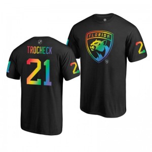 Vincent Trocheck Panthers Black Rainbow Pride Name and Number T-Shirt - Sale