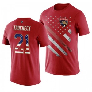 Vincent Trocheck Panthers Red Independence Day T-Shirt - Sale