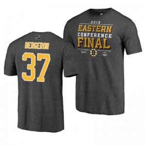 Bruins 2019 Stanley Cup Playoffs Patrice Bergeron Eastern Conference Finals Gray T-Shirt - Sale