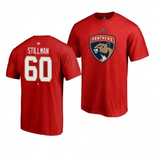 Riley Stillman Panthers Red Authentic Stack T-Shirt - Sale