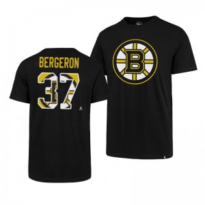 Bruins Patrice Bergeron Super Rival Black Short Sleeve T-Shirt - Sale