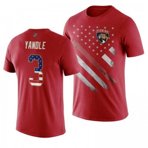 Keith Yandle Panthers Red Independence Day T-Shirt - Sale