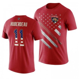 Jonathan Huberdeau Panthers Red Independence Day T-Shirt - Sale